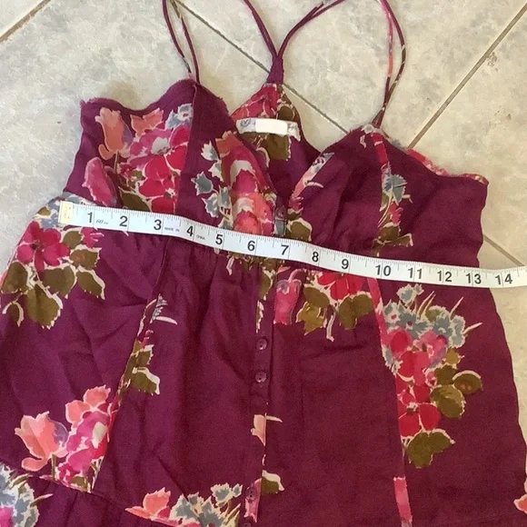 💥 American Eagle Outfitters purple gauze halter babydoll tiered dress Sz2 - Picture 10 of 16